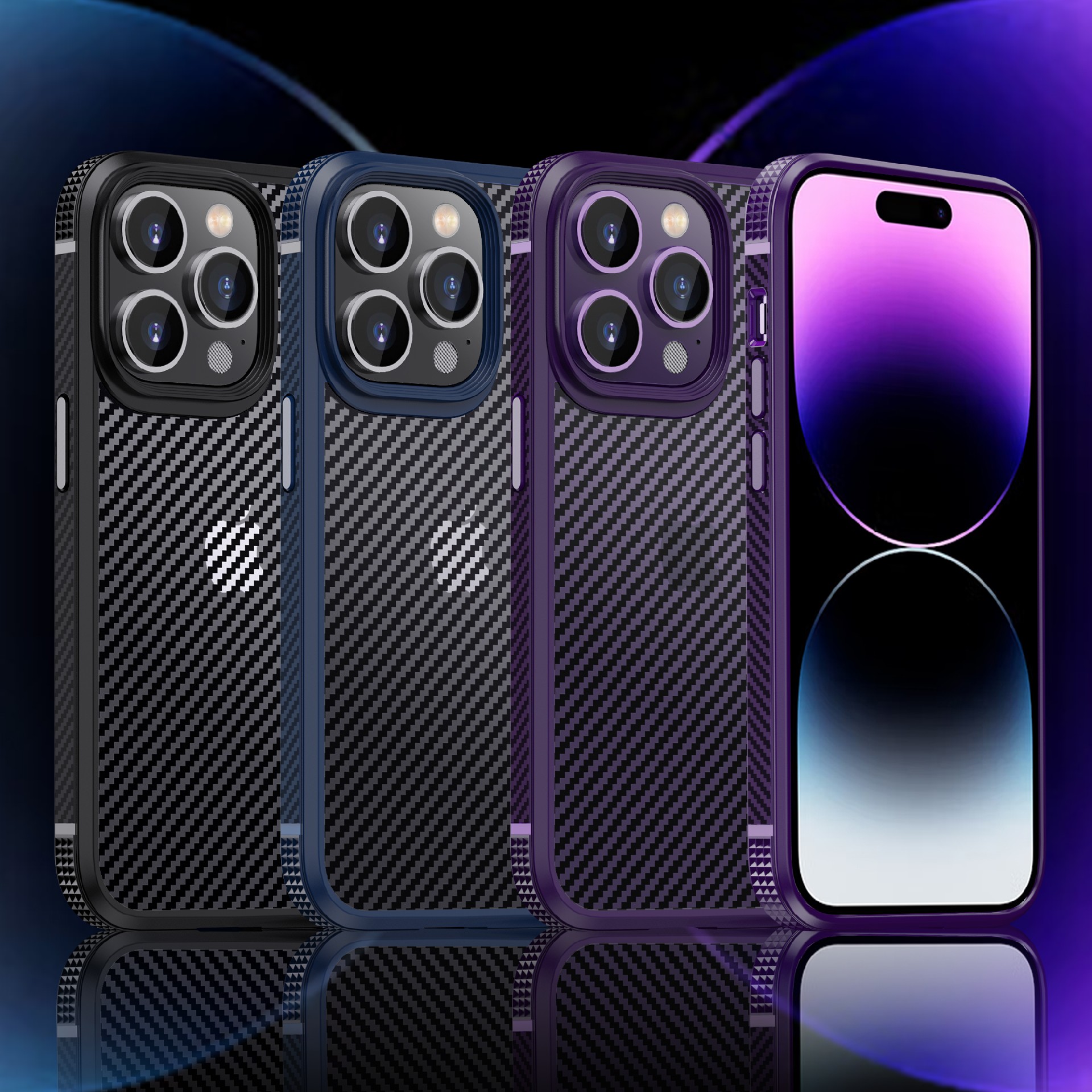 适用iPhone14手机壳防摔苹果14promax保护套碳纤ζ维14plus跨境新款